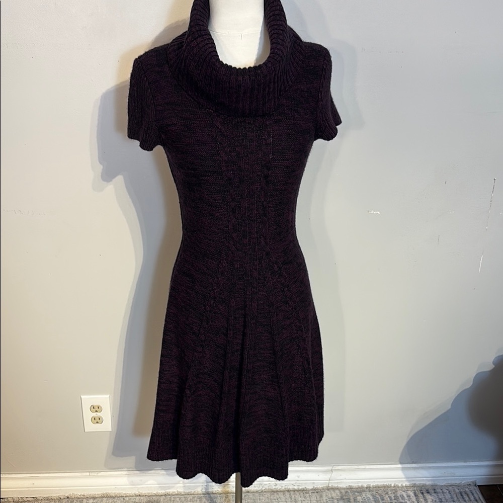 Cozy Knit Cowl Neck Dress by Eliza J in heathered purple size M
